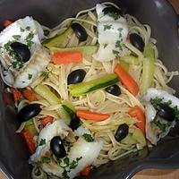 recette Pâte Lunguine aux légumes,poisson julienne.