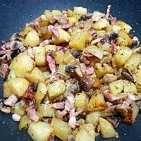 recette Pommes sautées aux lardons champignons