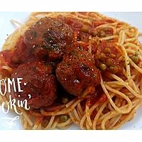 recette "Spag" et "guez" en sauce tomate et petits pois