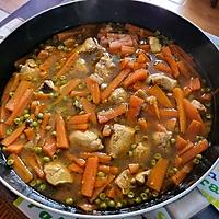 recette Poulet aux petits pois et aux carottes façon tajine