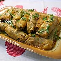 recette DOLMA KROMB OU FEUILLES DE CHOU FRACIES AU BLANC DE POULET