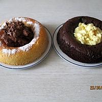 recette Moelleux à la vanille, crème patissière au chocolat et Moelleux au chocolat, crème patissière à la vanille