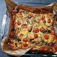recette CLAFOUTIS COURGETTES - TOMATES CERISES à ma façon.