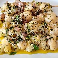 recette Brochettes saint jacques et lotte