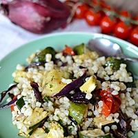 recette Salade de fregole sarde et légumes rôtis