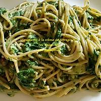 recette Spaghettis à la crème de tétragones (ou Epinards)