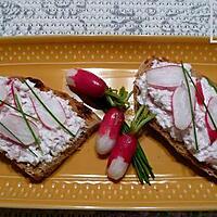 recette tartines au petit Billy et râpé de radis roses