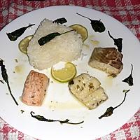 recette Aux trois poissons.