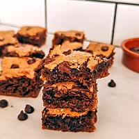 recette Blondies moelleux beurre d'amande et pépites de chocolat