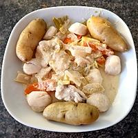 recette Waterzooi de lotte aux saint jacques et rattes du Touquet