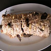 recette Roti porc, emmental, lard fumé et sauge