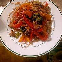 recette Nouilles sauté à la dinde
