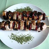 recette Brochettes boudins blancs/chorizo