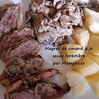 recette Magret de canard à la sauce forestière