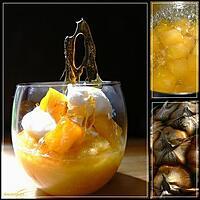 recette ILES FLOTTANTES SUR ANANAS CARAMELISES