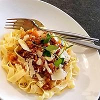 recette TAGLIATELLES RAGU ALLA BOLOGNESE/PARMIGIANO REGGIANO
