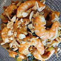 recette Nouilles de riz aux crevettes et légumes