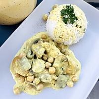 recette Poulet crémeux aux pois chiches