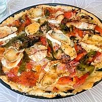 recette Pizza de poivrons grillés chèvre et jambon cuit
