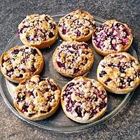 recette Tartelettes crumble,amande et framboises