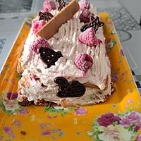recette Bûche mascarpone chantilly framboise