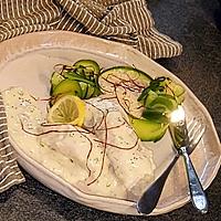 recette DOS DE CABILLAUD SAUCE CITRON ET ANETH.