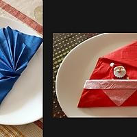 recette Deux pliages de serviettes anniversaire et noël