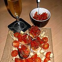 recette BRUSCHETTA AUX TOMATES ET BASILIC