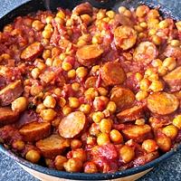 recette Ragoût de pois chiches aux saucisses de Montbéliard