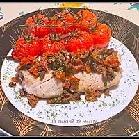 recette dos de colin, brunoise d'olive et de tomates confites