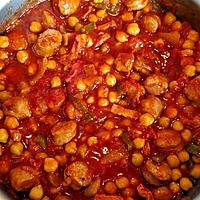 recette Pois chiches a la saucisses de Toulouse