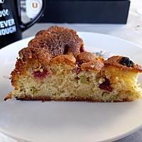 recette Gâteau amandes rhubarbe et framboises
