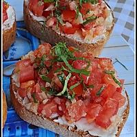 recette bruschetta tomates basilic et vache qui rit