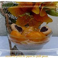 recette verrine de perle du japon au pèche jaune
