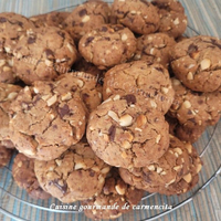 recette Cookies au beurre de cacahuètes et chocolat noir caramel au beurre salé