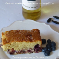 recette Gâteau moelleux aux cerises et myrtilles