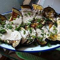 recette Aubergine grillée avec sauce aux noix et au fenouil