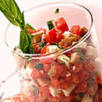 recette Verrine de tartare , de tomates et de chèvre