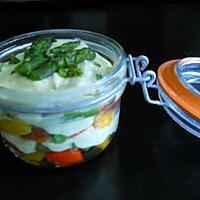 recette Verrine de légumes grillés au fromage blanc aromatisé à l'avocat