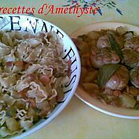 recette PAUPIETTES DE DINDONNEAU/MAFALDINE ARROSEES DE SAUCE TOMATE AUX PETITS LEGUMES