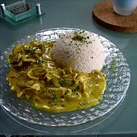 recette Emincé de poulet ou porc au curry.