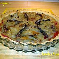 recette tarte aux oignons, tomates & anchois