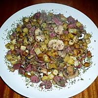 recette Pôelée gésiers/lardons/ps de terre