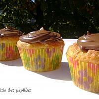 recette ~Muffins aux bananes et au coeur de Nutella~  