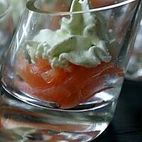 recette VERRINE DE SAUMON FUME ET SA CHANTILLY A L'ANETH