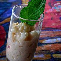 recette Riz au lait au Thé vert à la menthe, au miel & au nougat en verrine