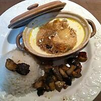 recette Mini-cocotte de sole et saint-jacques avec son riz accompagné de sa poêlée de cèpes.