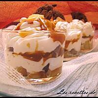 recette Trifle poire & cookies coulis caramel au beurre salé