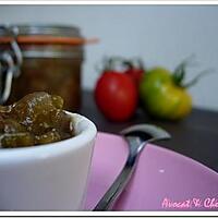 recette ** Chutney de pomme & tomate verte "green zebra" au gingembre légèrement pimenté **