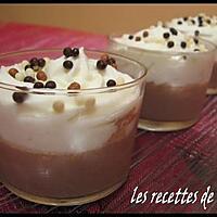 recette Mousse aux poires sur panna cotta chocolatée